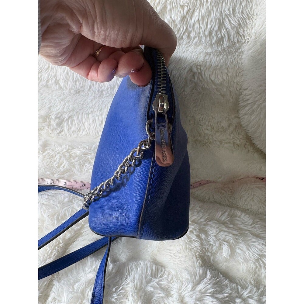 Michael Kors Jet Set Small Dome Crossbody Bag Sapphire Blue Silver - Picture 5 of 9